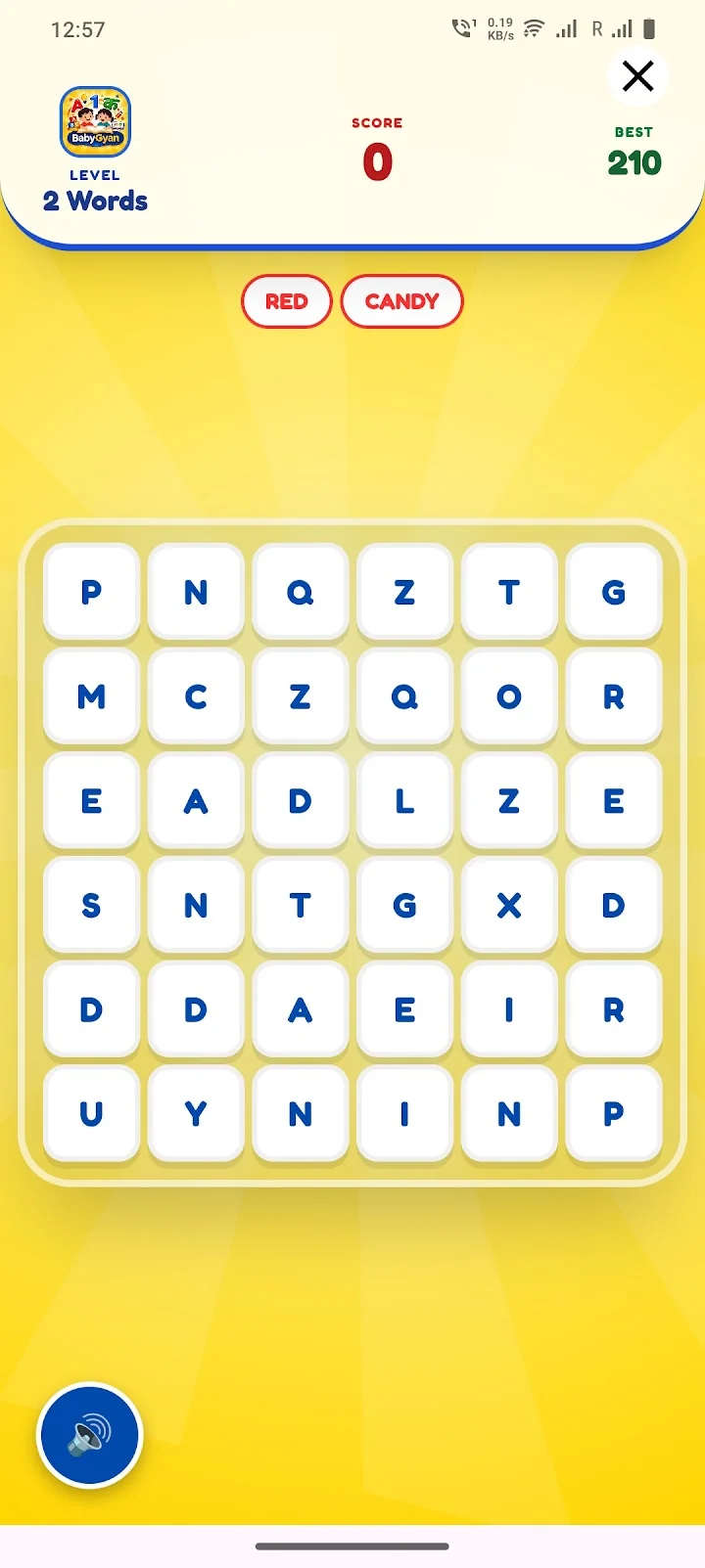 BabyGyan Word Explorer letter puzzle game